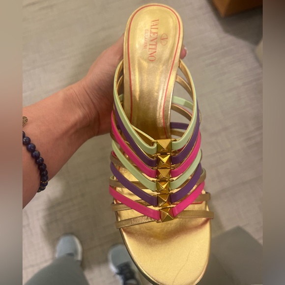 NEW! Valentino Multicolor leather Stiletto Sandals - Picture 4 of 9